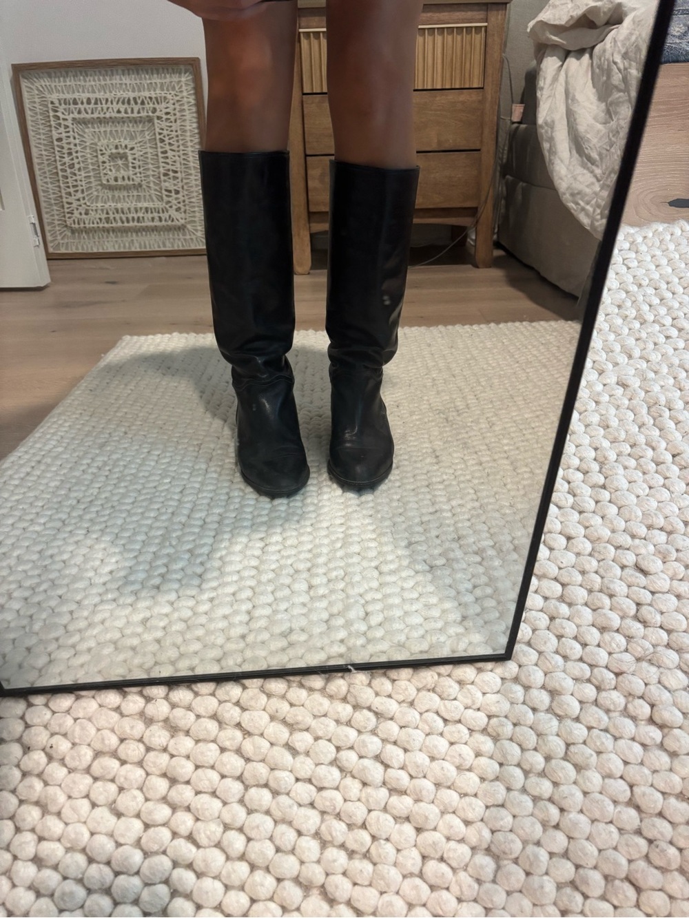 David Kaiser Elastomere black leather boots